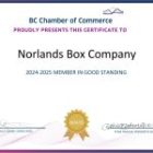 Norlands Box Company Proudly Joins the BC Chamber of Commerce for 2024/25