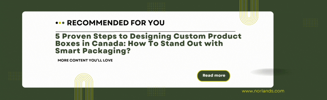 "Modern promotional banner showcasing recommended content about Boxes for Sale in Vancouver with a call-to-action button to read more on Norlands website."