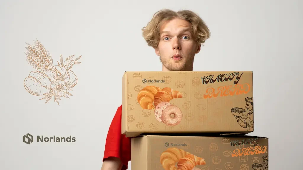 biodegradable packaging in Canada.Norlands eco-friendly box labeled for organic chicken meat, featuring bold branding and a food-safe design.