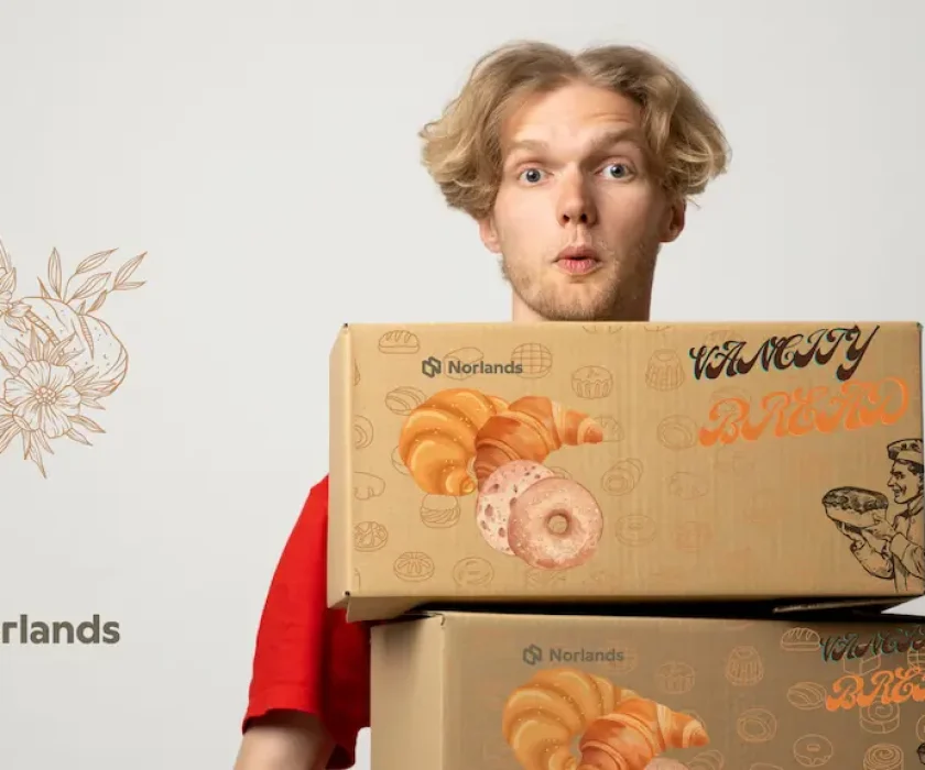 biodegradable packaging in Canada.Norlands eco-friendly box labeled for organic chicken meat, featuring bold branding and a food-safe design.