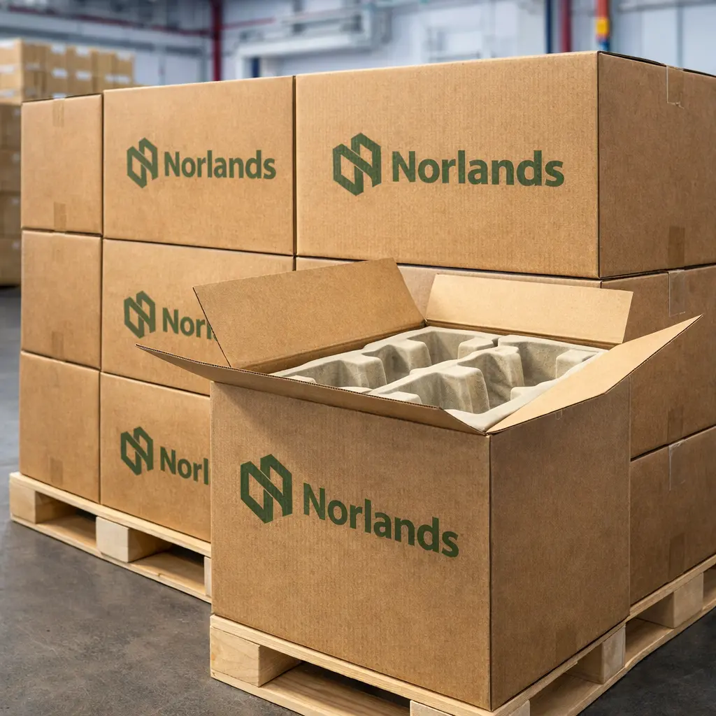 Industrial corrugated shipping boxes with molded inserts reflecting practical packaging material decisions BC for transit protection and load stability