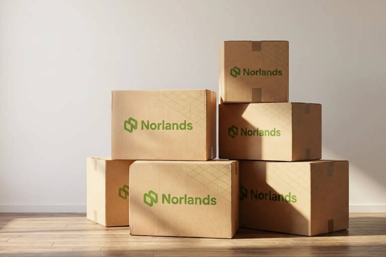 Stacked corrugated boxes showcasing packaging design logistics efficiency BC through standardized box sizes and space optimization