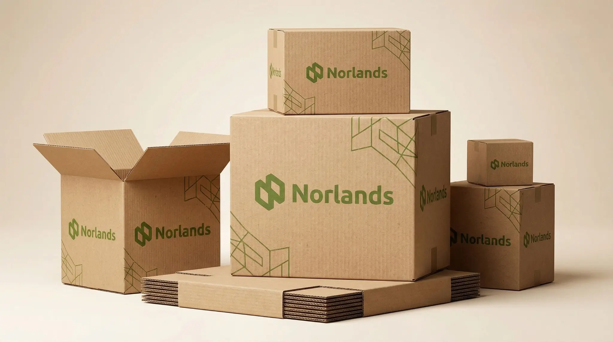 Stacked corrugated boxes in multiple sizes highlighting packaging flexibility seasonal demand Canada for efficient storage and distribution