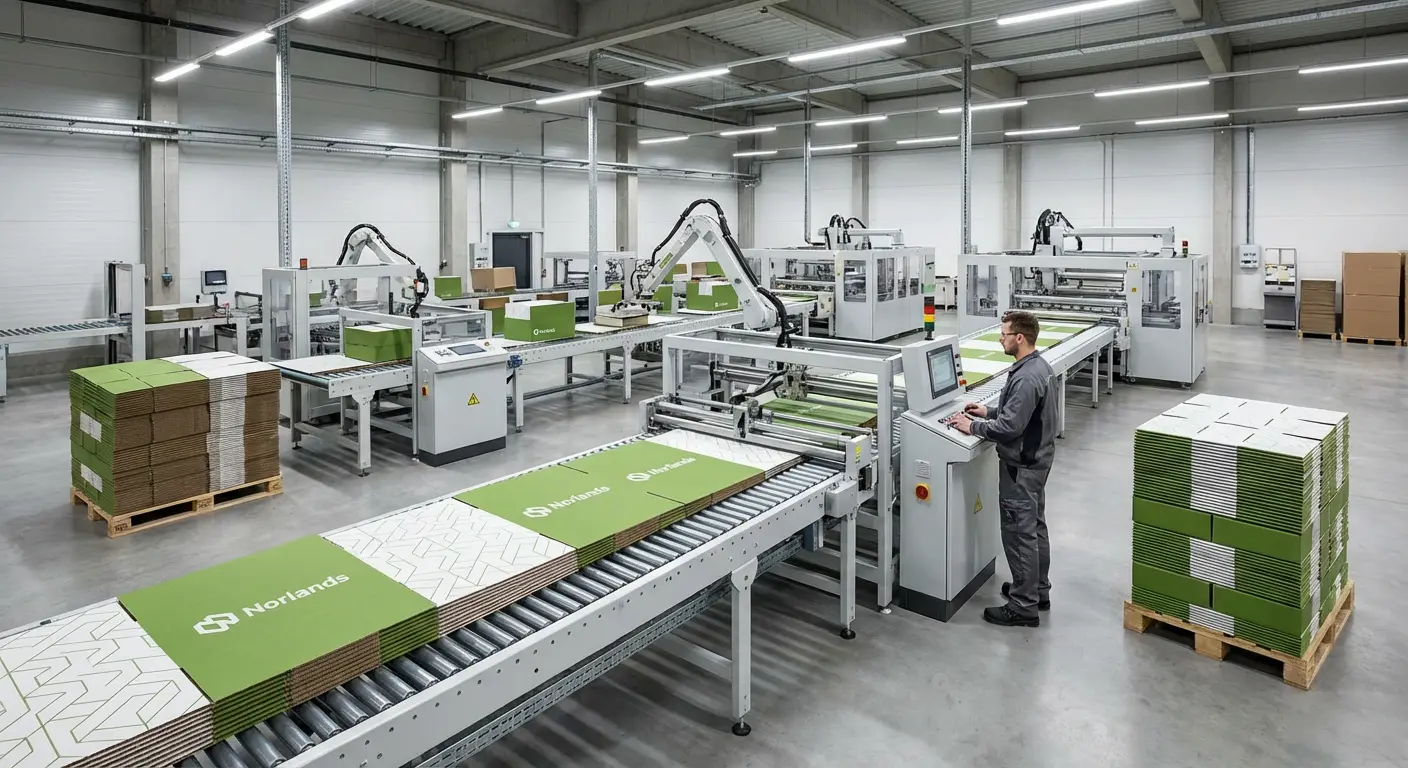 Automated packaging production line highlighting packaging cost optimization risks when balancing efficiency and operational investment