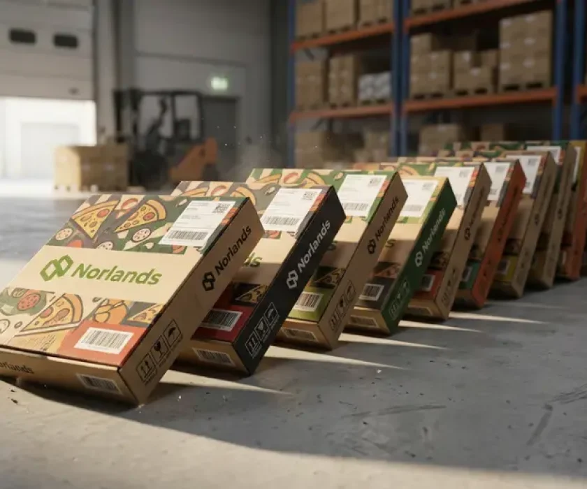 Falling packaging boxes illustrating packaging cost optimization risks and how small inefficiencies can create large operational disruptions