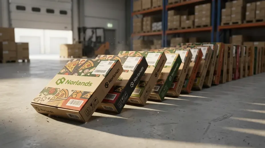 Falling packaging boxes illustrating packaging cost optimization risks and how small inefficiencies can create large operational disruptions