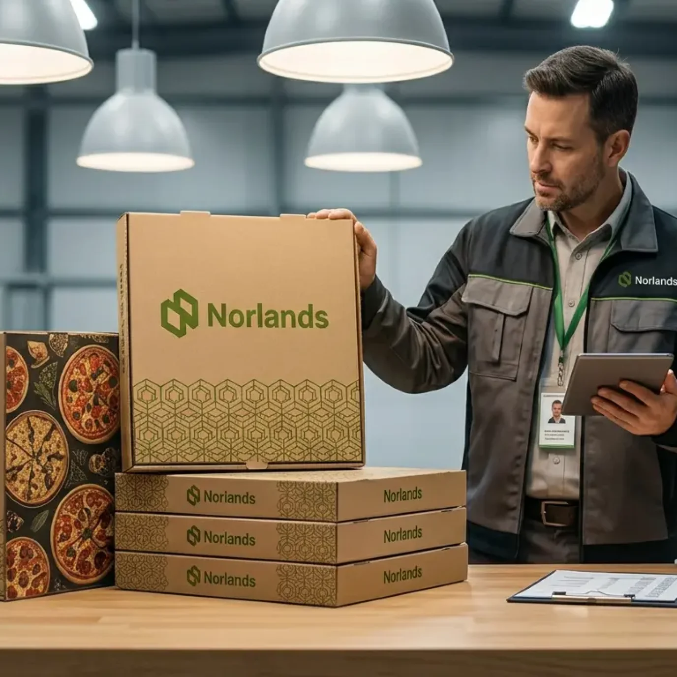 Packaging supervisor checking labeled boxes to align with packaging compliance requirements Canada in warehouse operations