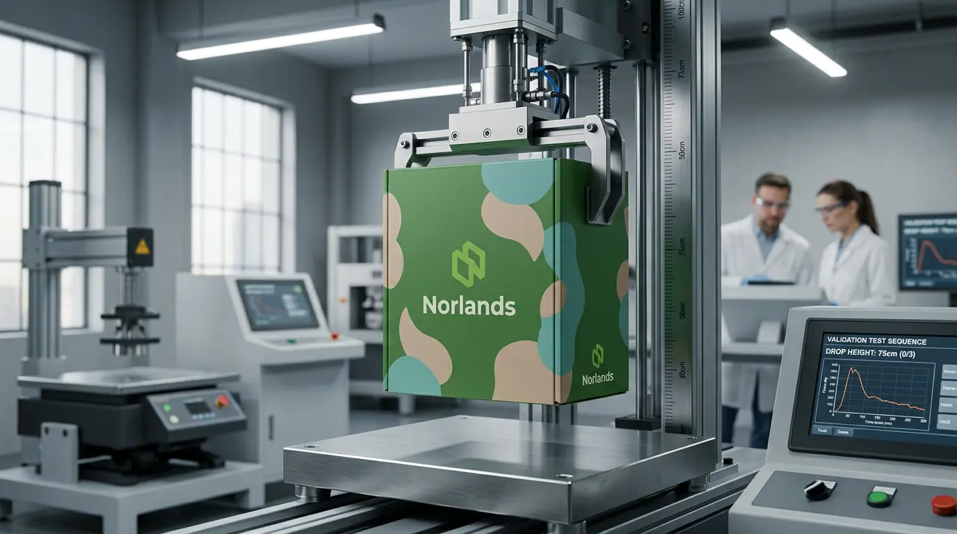 Data-driven packaging validation system illustrating smart packaging integration Canada with real-time performance analysis