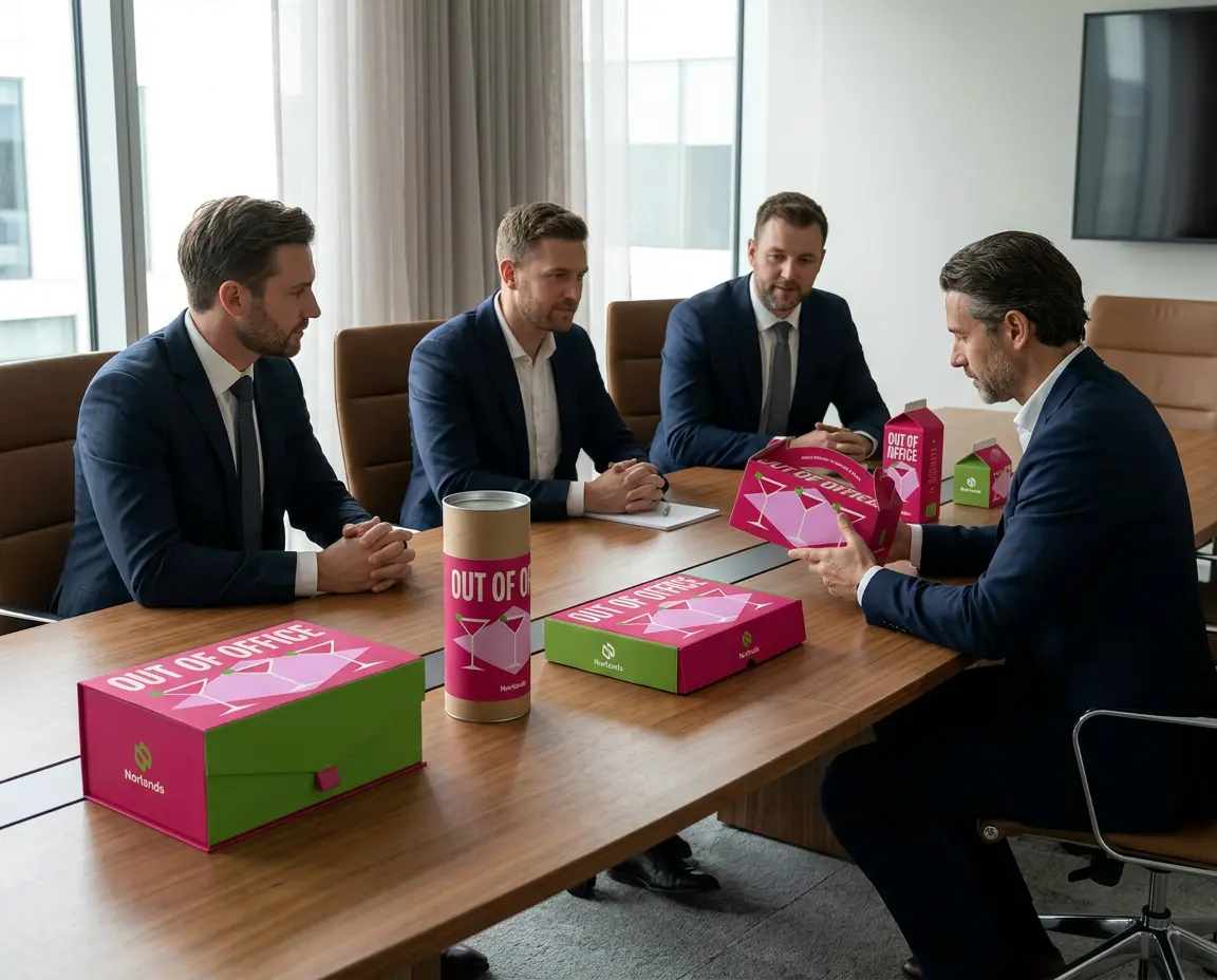 Packaging procurement risk management meeting evaluating custom packaging suppliers and sourcing strategies