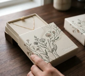 Custom Jewelry Packaging in Canada showing custom die cut jewelry box structure and packaging prototype