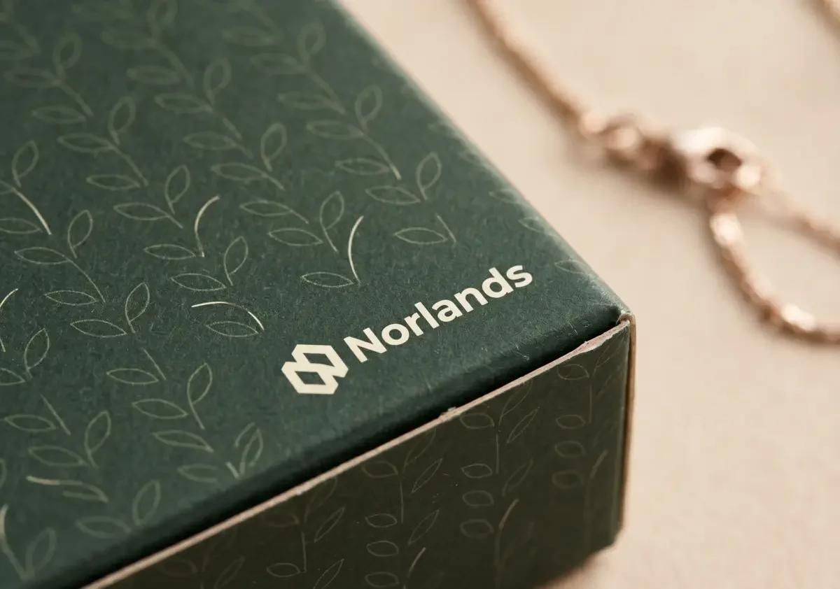 Custom Jewelry Packaging in Canada with floral printed jewelry box and necklace insert