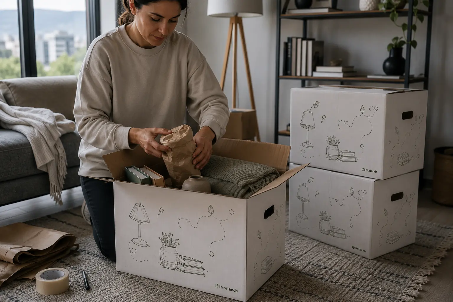 Wardrobe moving box with hanging clothes for efficient moving in Vancouver BC