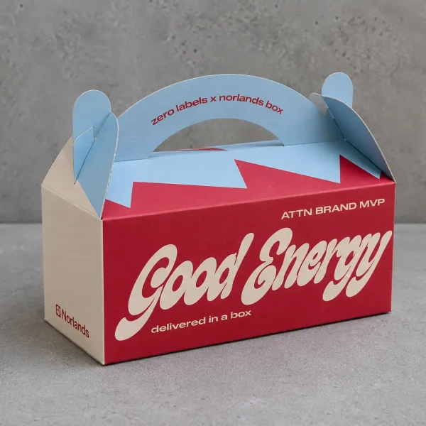 Flat dieline of a custom storage box with integrated handle designed for durable storage and organization in Vancouver