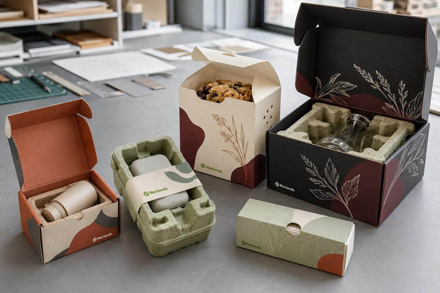Biodegradable packaging Canada bakery box with recyclable dividers for pastries