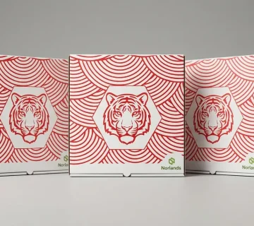 Custom box printing Canada with detailed branded artwork and printed packaging materials